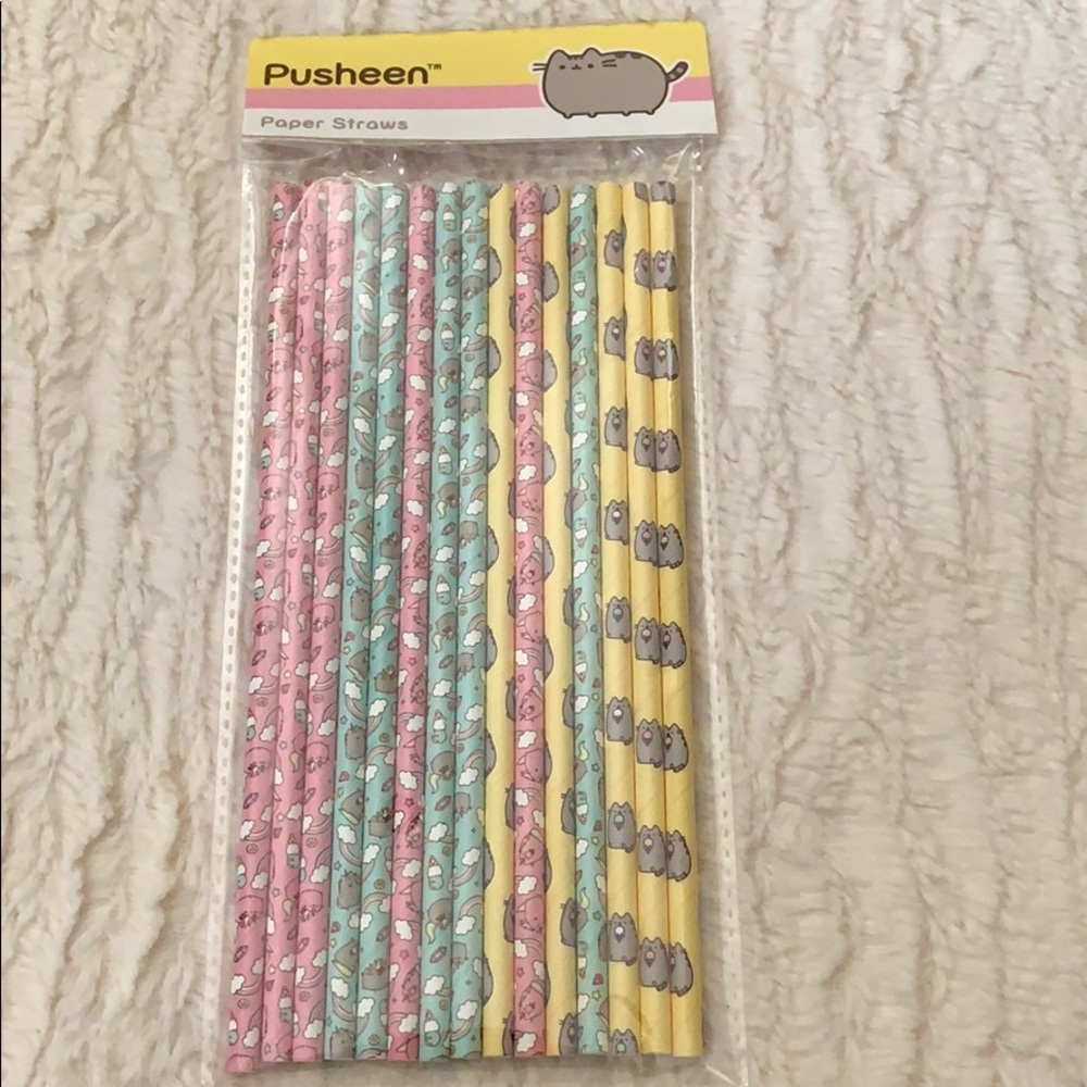 Pusheen Paper Straws